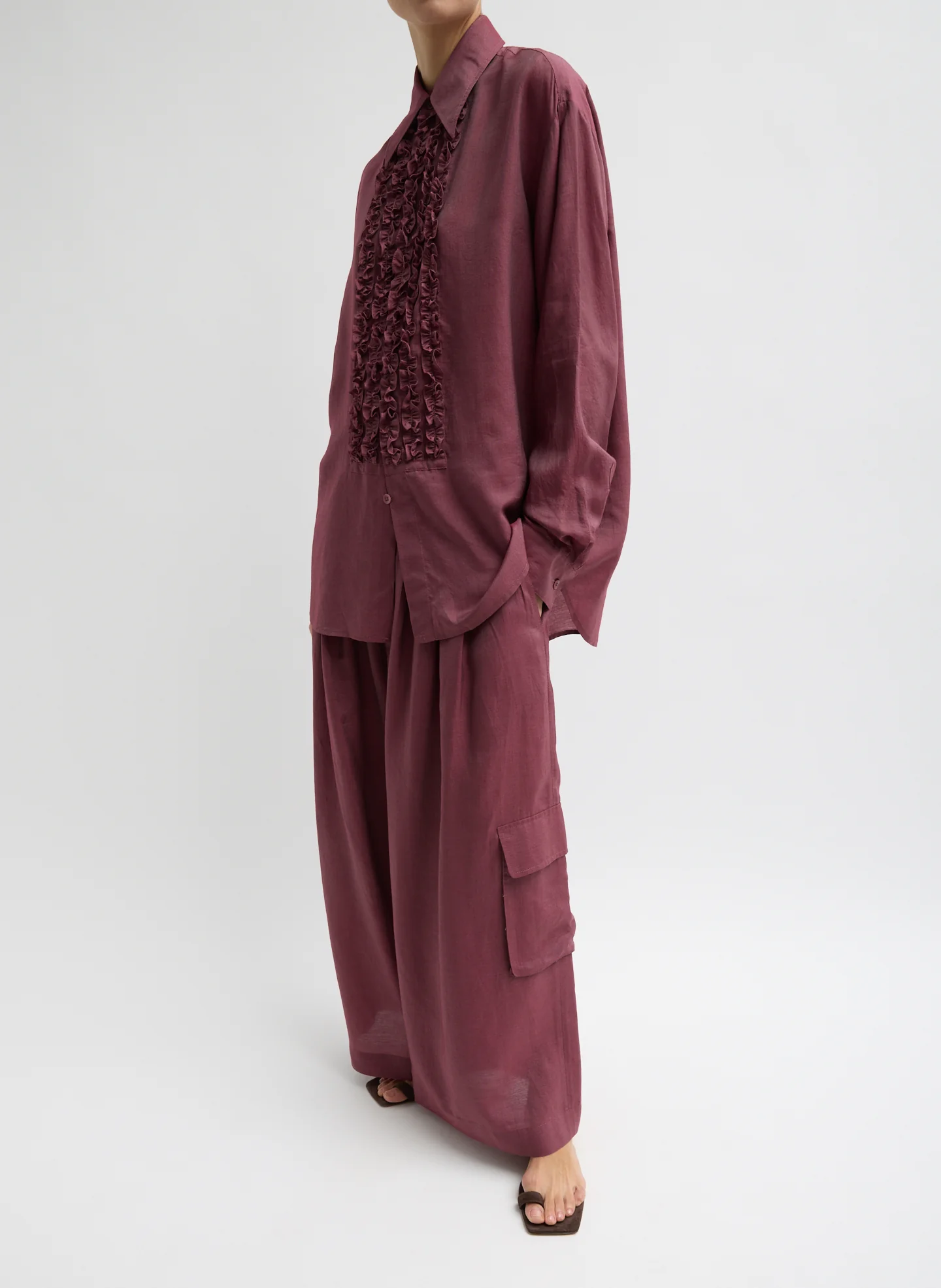 Silk Voile Cargo Triple Pleat Pant - Image 5