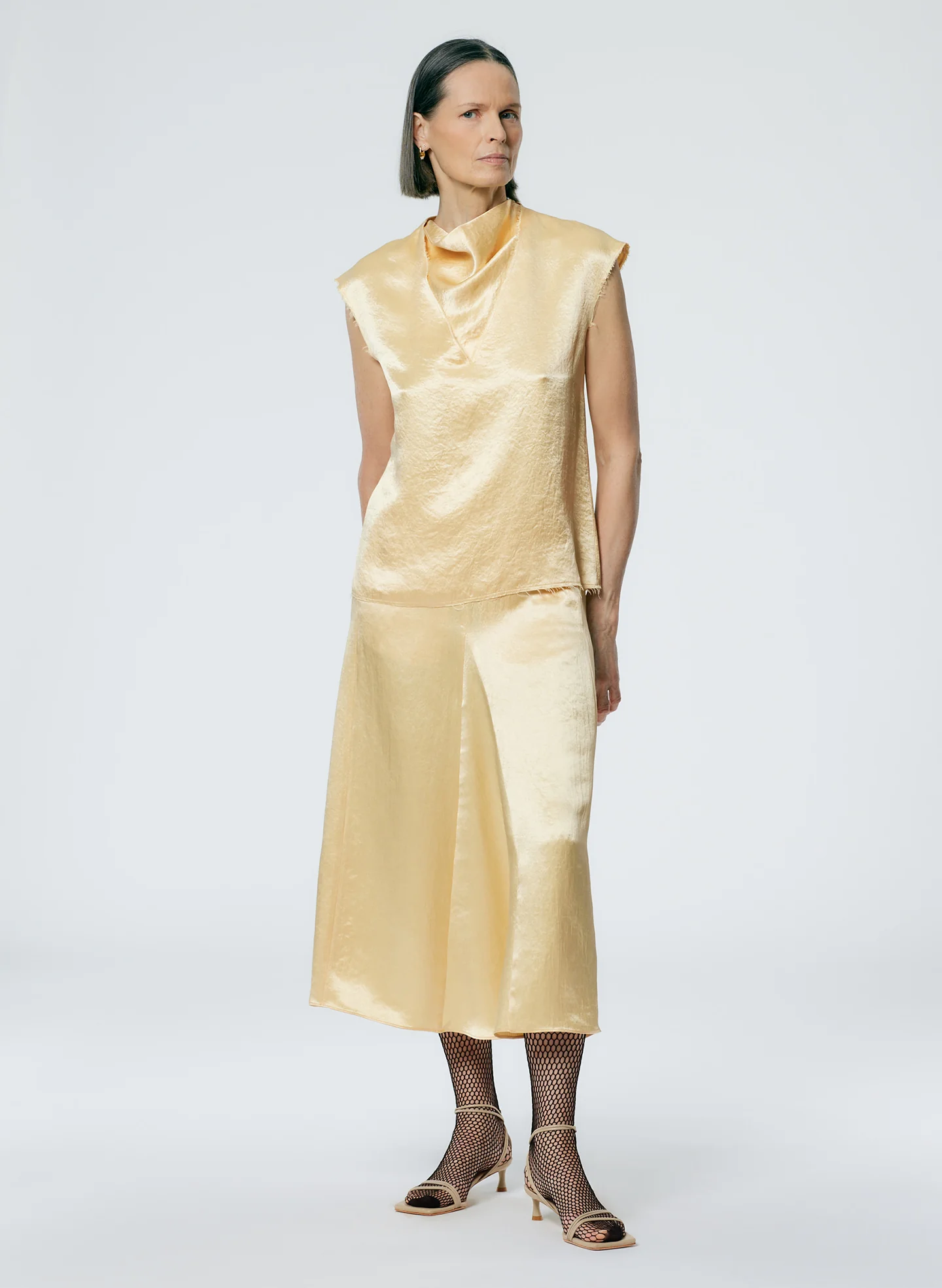 Sion Satin V-Neck Scarf Top - Image 9