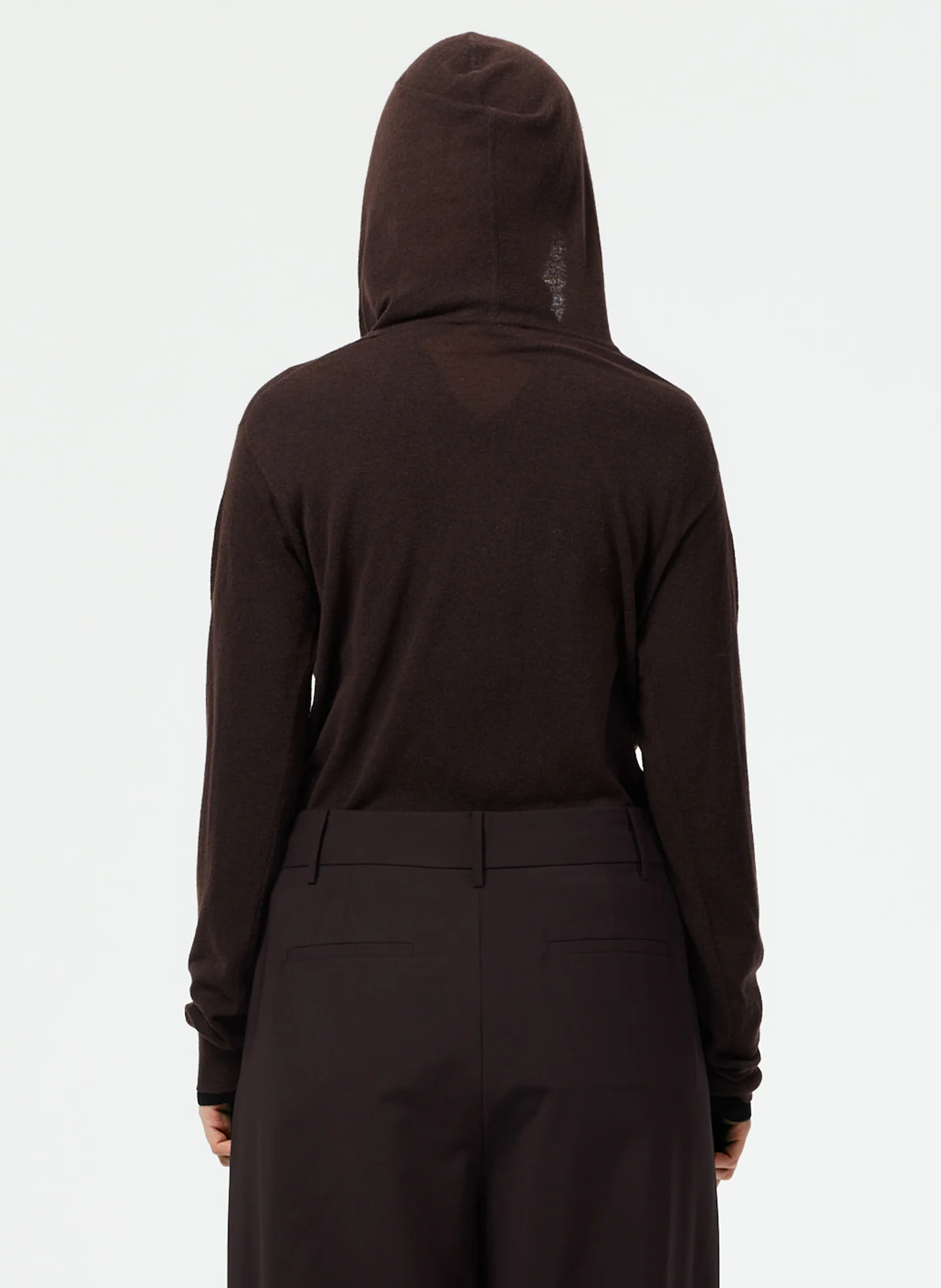 Skinlike Mercerized Wool Shrunken Hoodie - Image 4