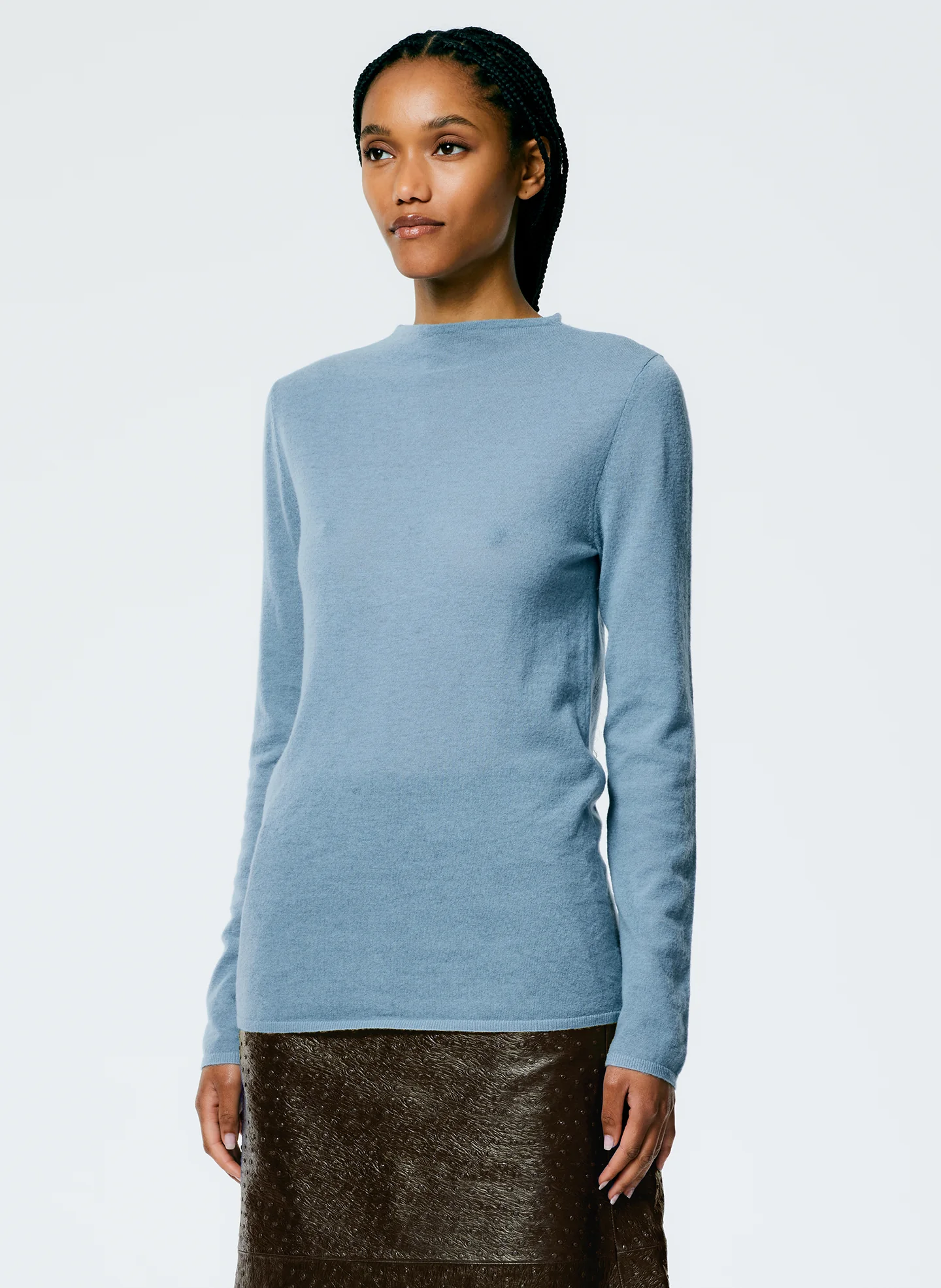 Skinlike Mercerized Wool Soft Sheer Pullover - Image 2
