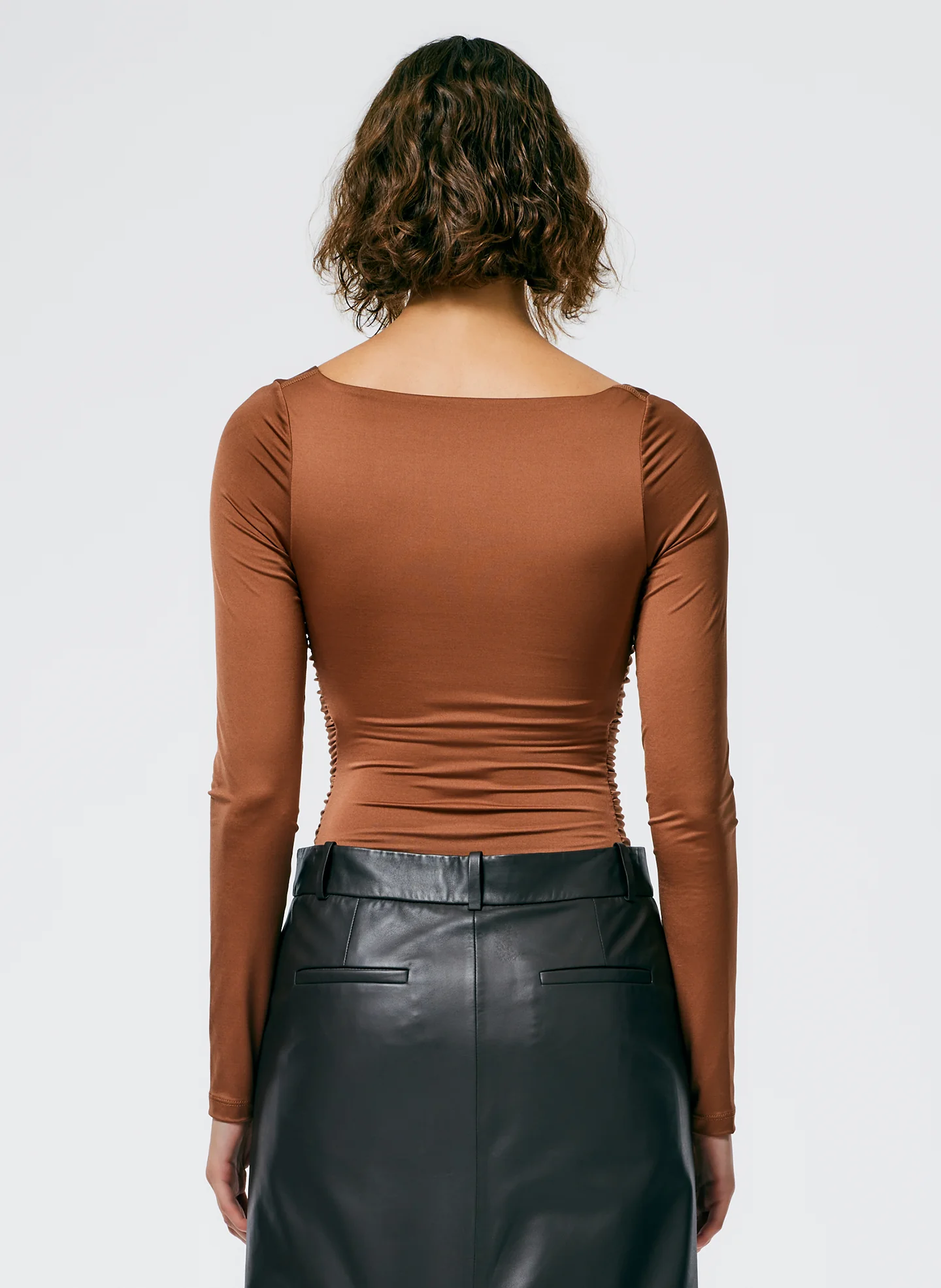 Stretch Shirred Long Sleeve Bodysuit - Image 4