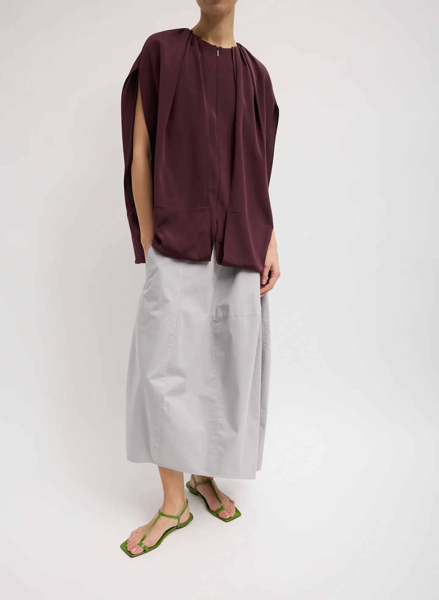 Stretch Silk Nylon Cape Top - Image 2