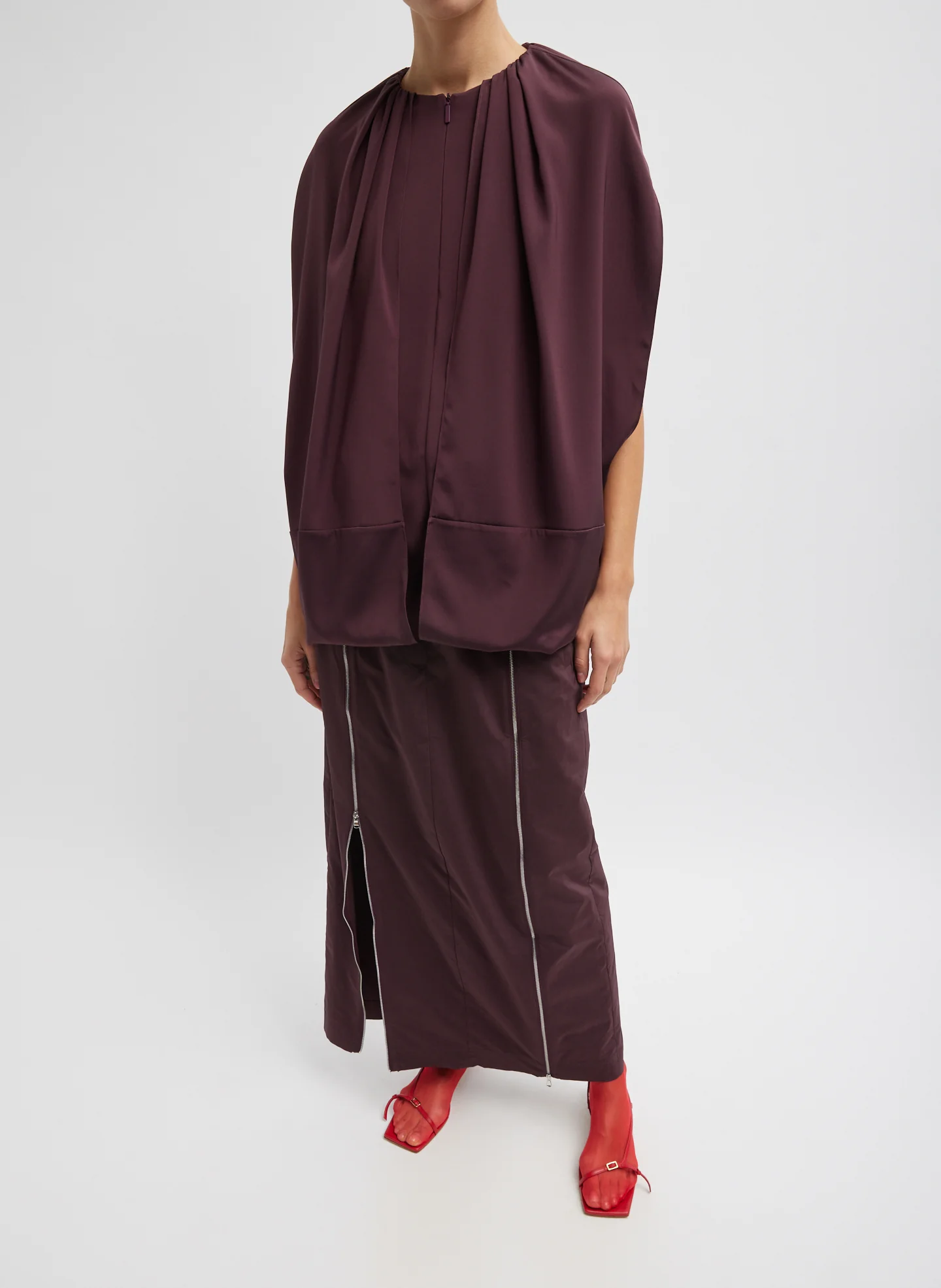 Stretch Silk Nylon Cape Top - Image 6