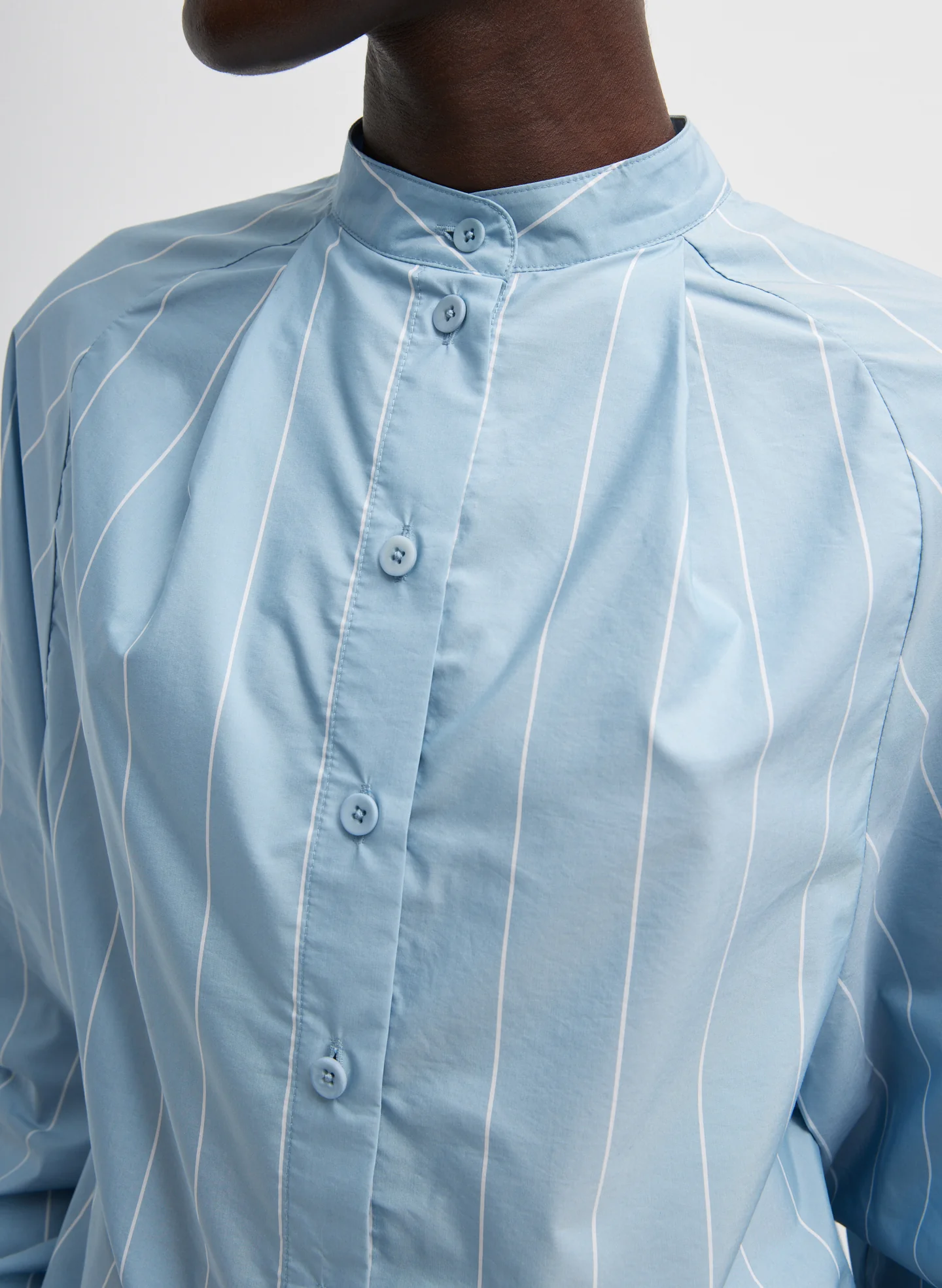 Striped Tech Poplin Raglan Tucked Shirt - Image 2
