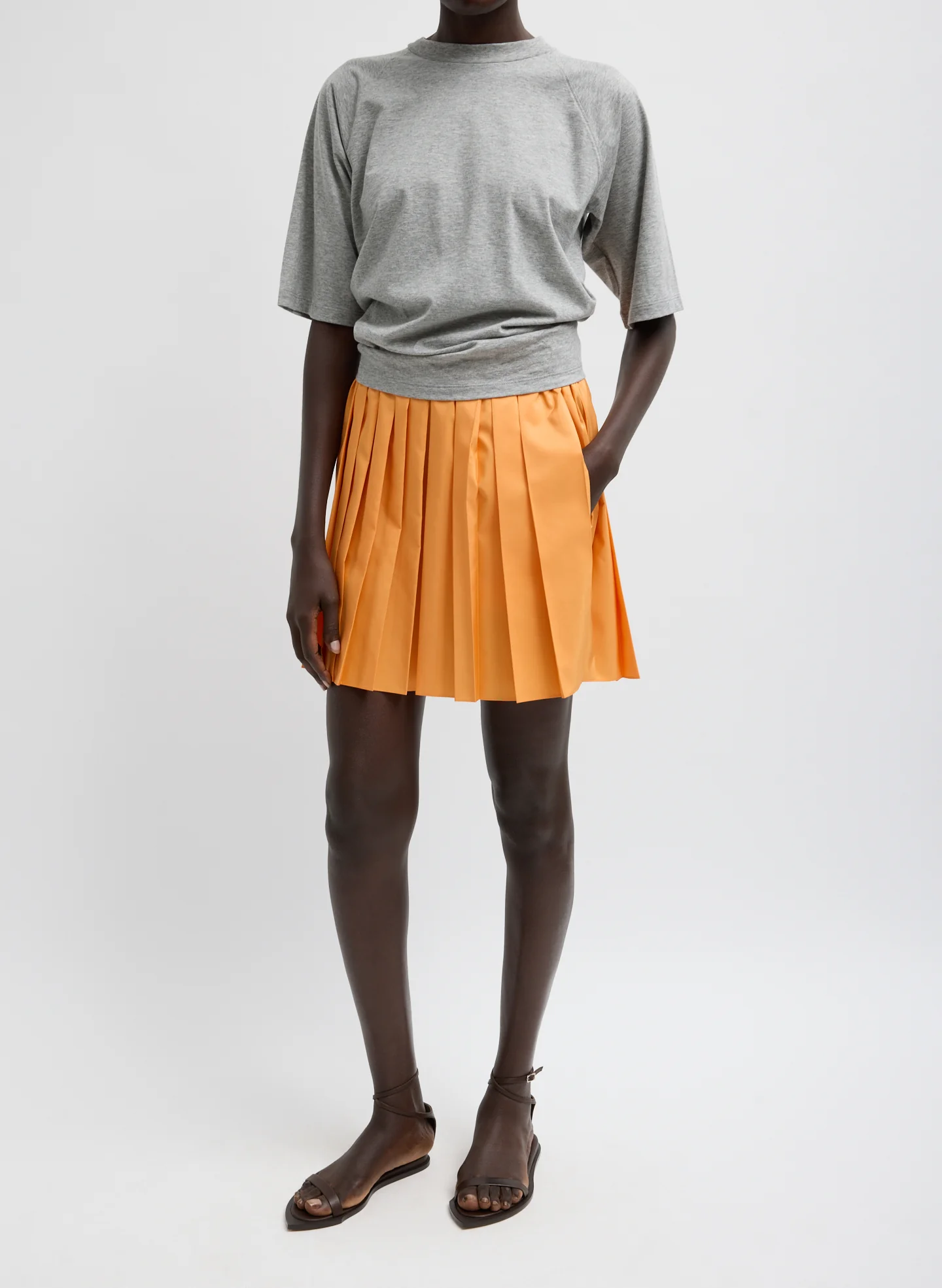Summer Nylon Pull On Mini Skirt