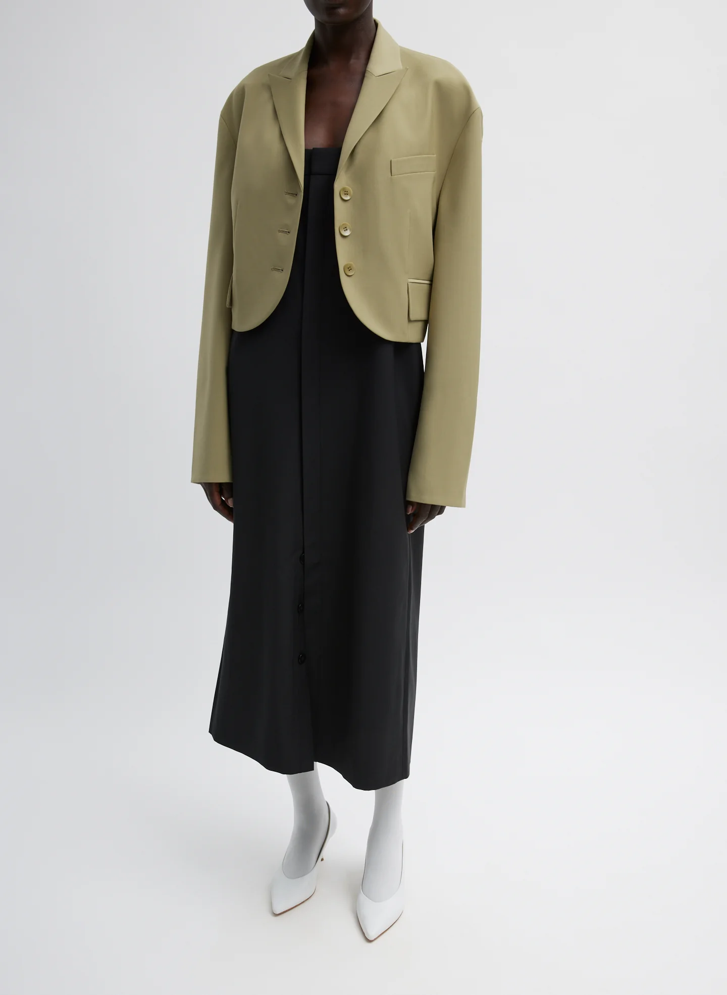 Tropical Wool Cropped Bomber Blazer - Image 3