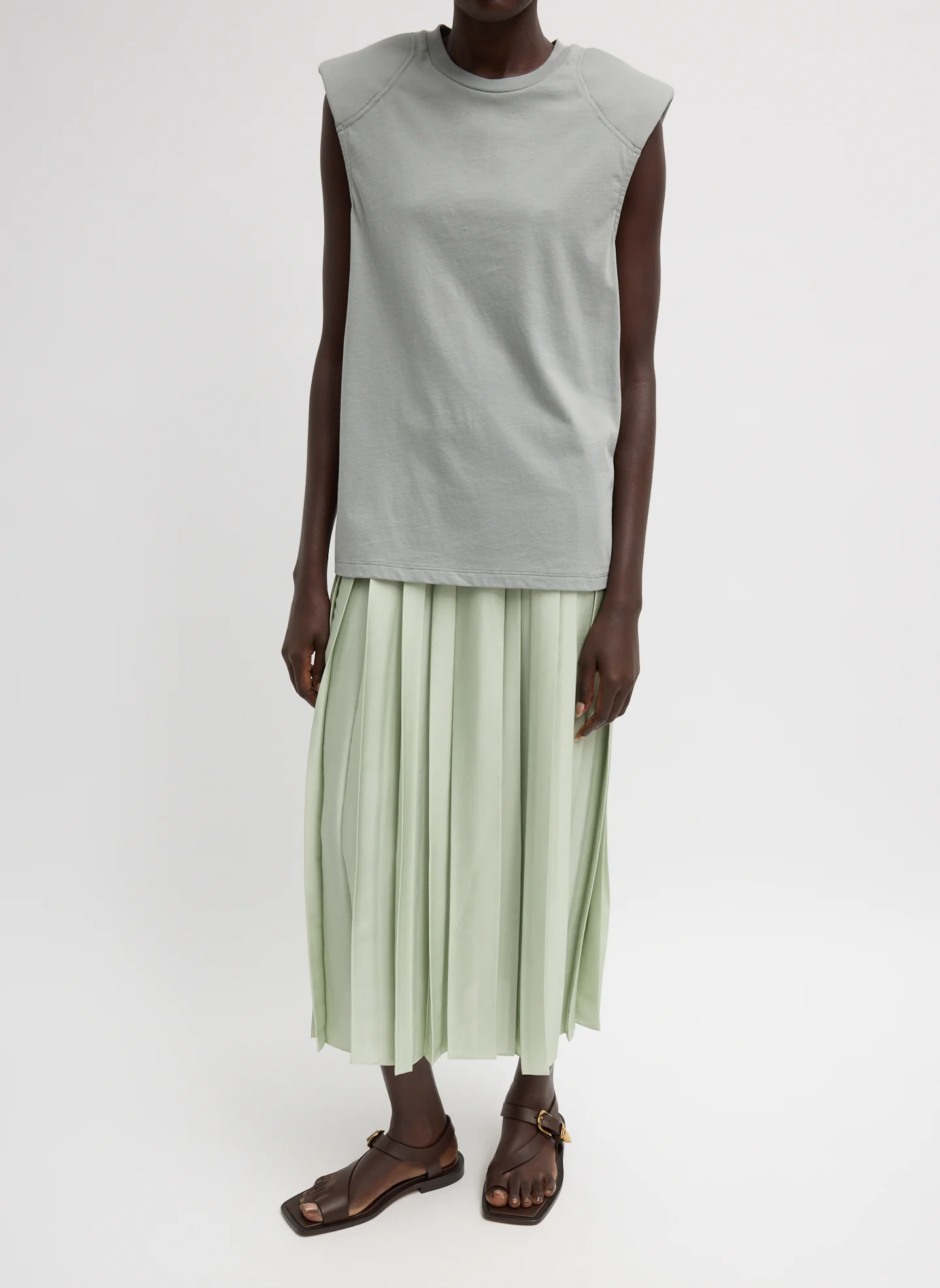 Padded Shoulder Sleeveless T-Shirt - Image 6