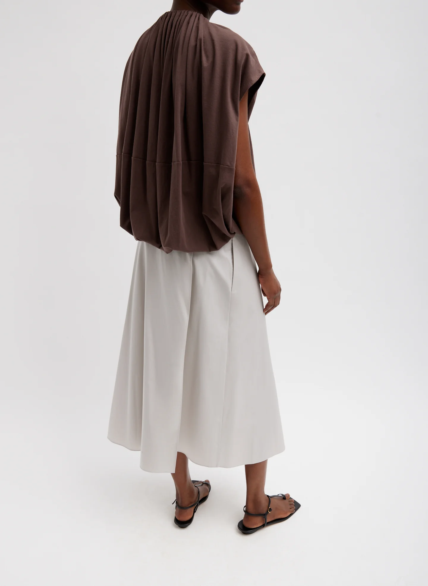 T-Shirting Shirred Neck Circular Top - Image 6