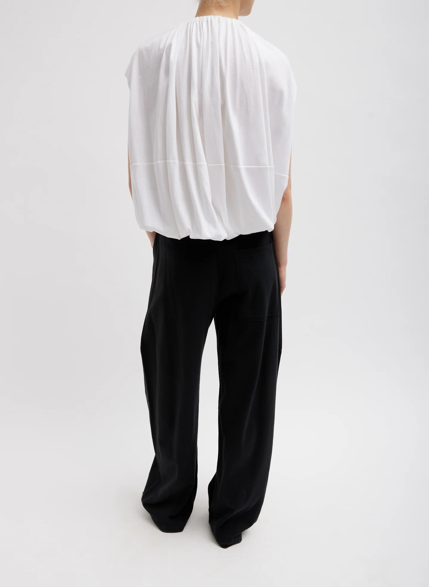 T-Shirting Shirred Neck Circular Top - Image 4