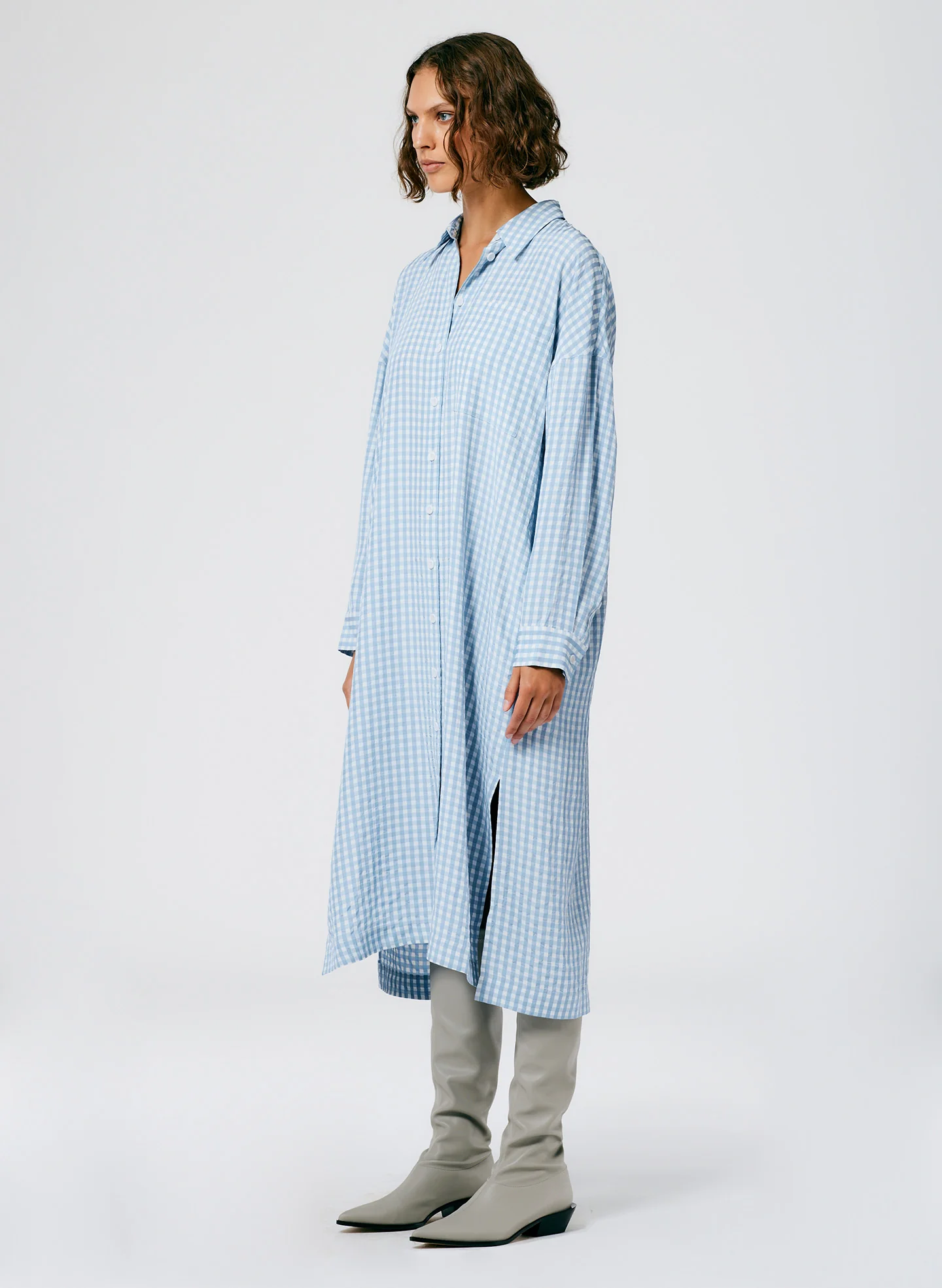 Viscose Gingham Shirtdress - Image 2