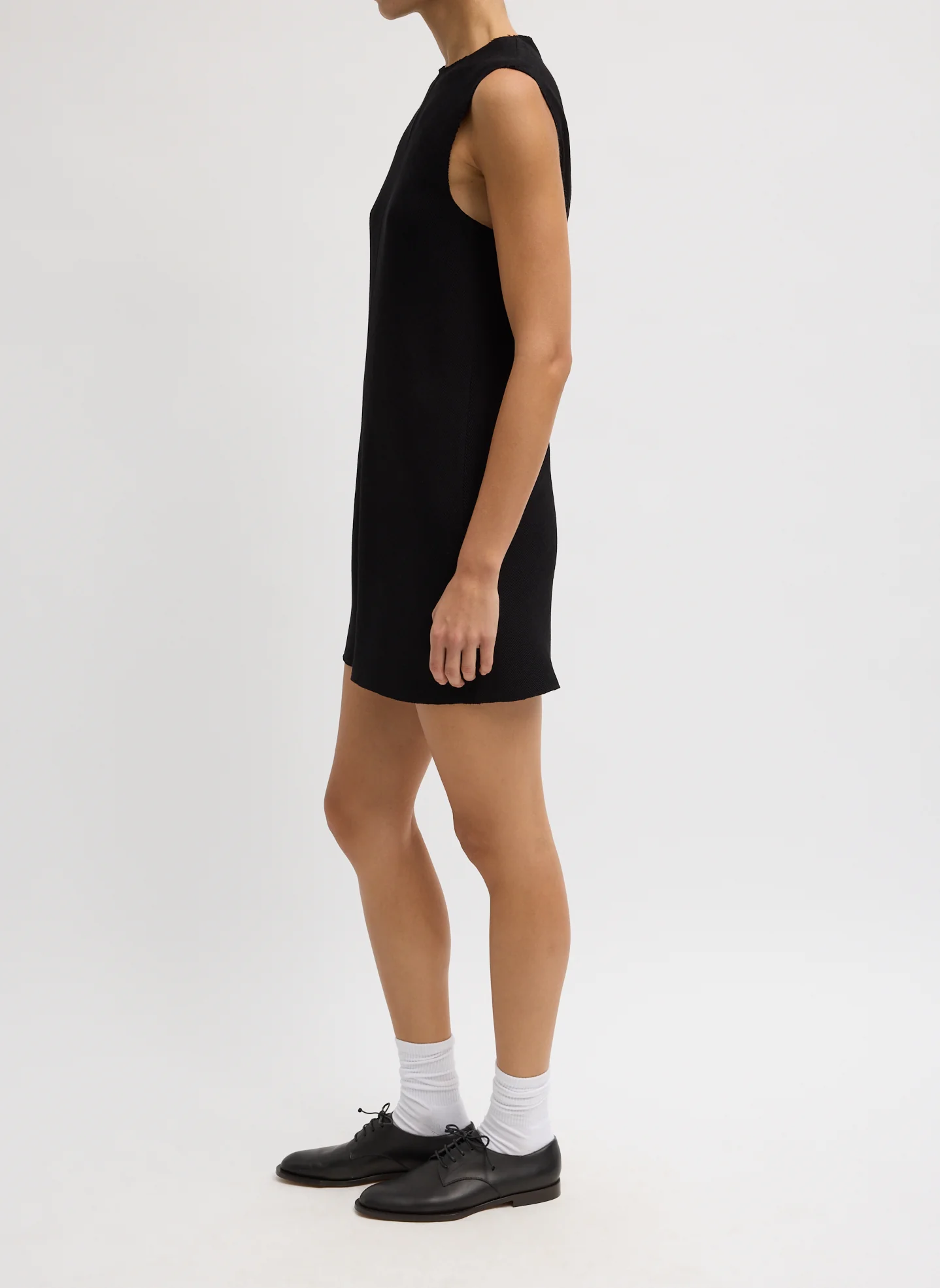 Viscose Plisse Sleeveless Bias Short Tunic Dress - Image 6