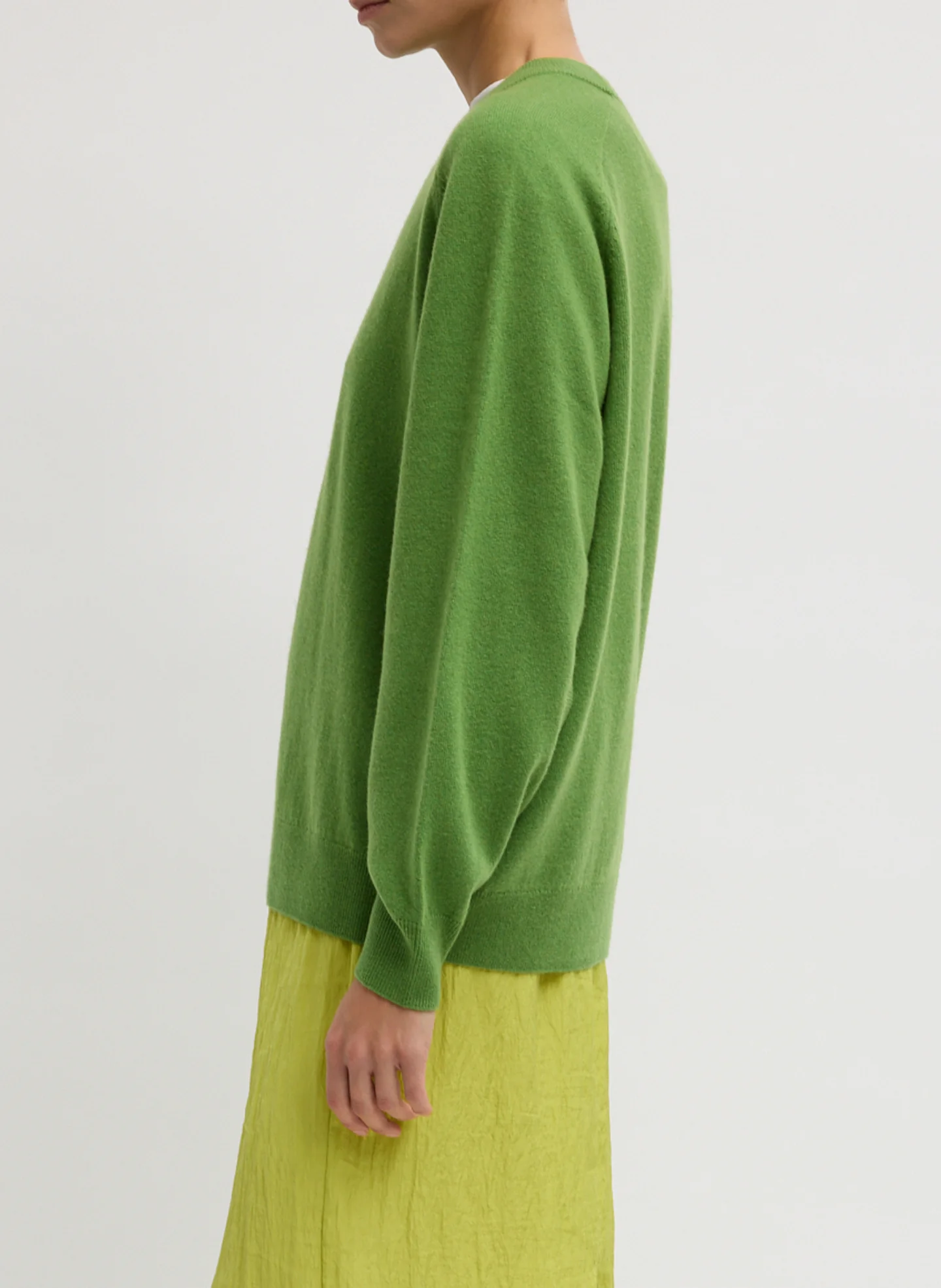 Washable Cashmere Crewneck Cut Out Sleeve Sweater - Image 3