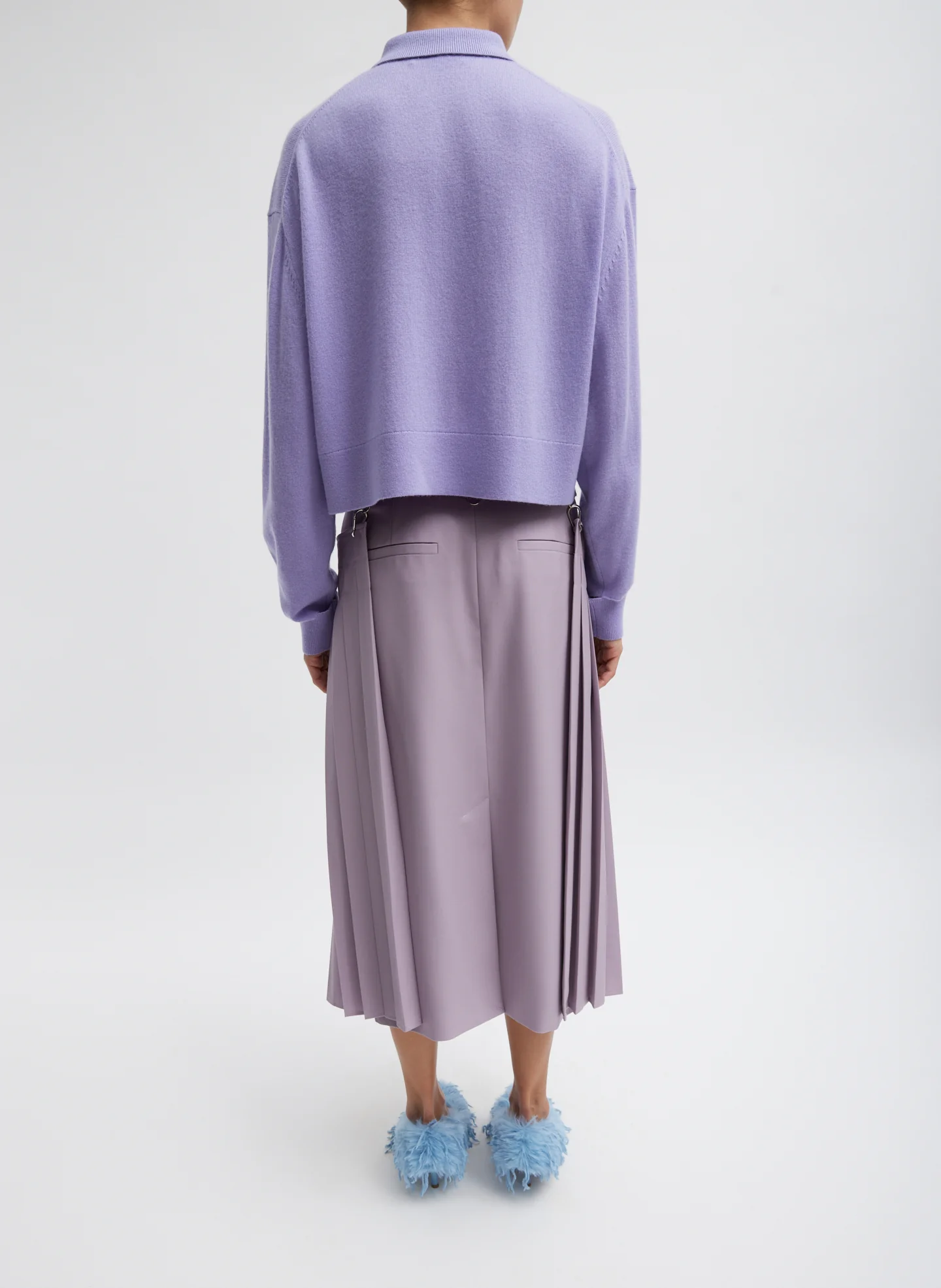 Washable Cashmere Easy Polo Cropped Sweater - Image 3