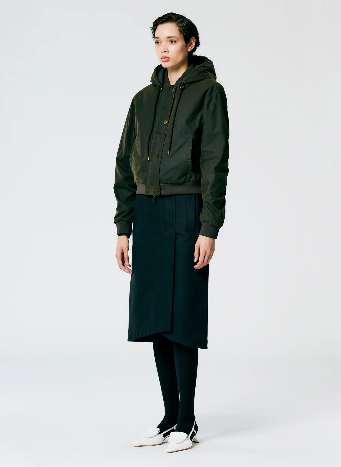 Waxed Cotton Bomber With Removable Hood - Image 4